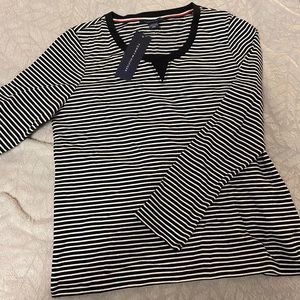 Tommy Hilfiger Navy and White striped long sleeve